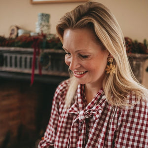 Zauberhafte Soutacheohrclips als goldener Anistern