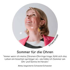 Auffällige Soutacheohrclips als Zitrone