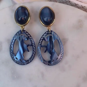 Dackel-Ohrstecker in Dunkelblau von AmuseToi