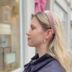 Glatter Samt-Haarreif in Puderrosa