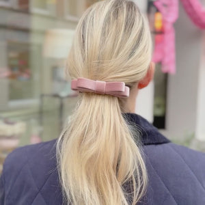 Haarspange mit Samt-Schleife in Puderrosa