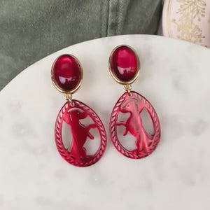 Dackel-Ohrclips in Dunkelrot von AmuseToi