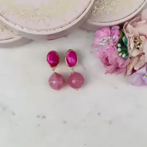 Stilvolle Kugel-Ohrclips in Pink und Rosa