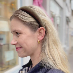 Glatter Samt-Haarreif in Oliv