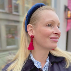 Extravagante Perlen-Quastenohrringe in Rot