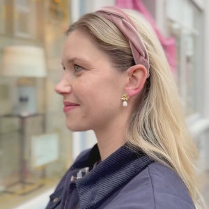 Schmaler gewickelter Samt-Haarreif in Puderrosa