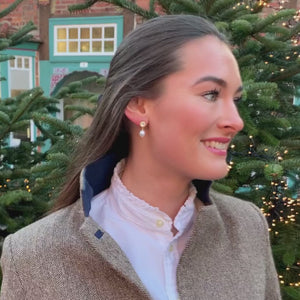 Wunderschöne Kristall-Ohrringe mit edler Süßwasserperle