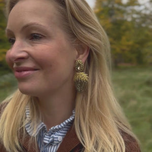 Zauberhafte Soutacheohrclips als edle Haselnuss