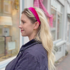 Glatter Samt-Haarreif in Pink