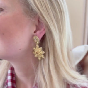 Zauberhafte Soutacheohrclips als goldener Anistern