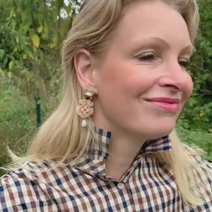 Vorbestellbar - Schlichte Soutache-Ohrringe in Rosa und Champagner