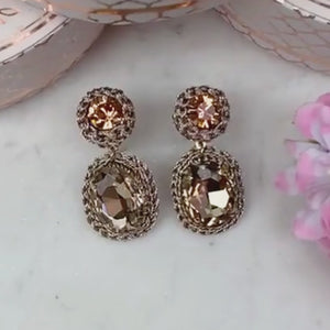 Elegante Soutache-Ohrringe in Champagner